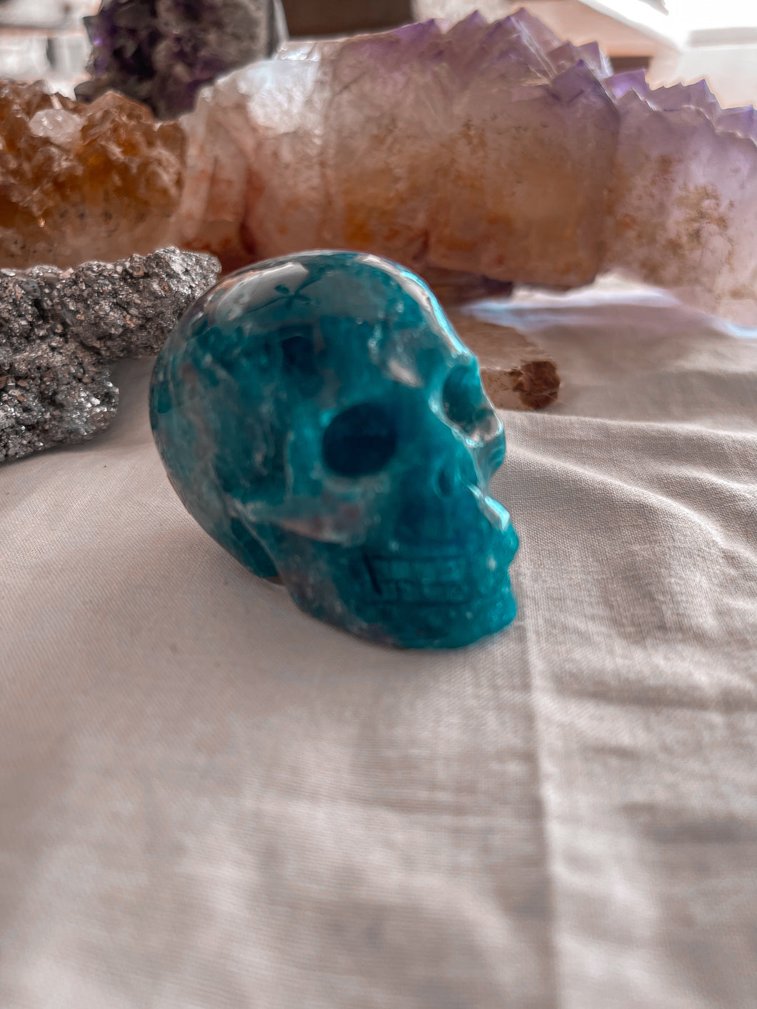 Blue Apatite Skull (small)