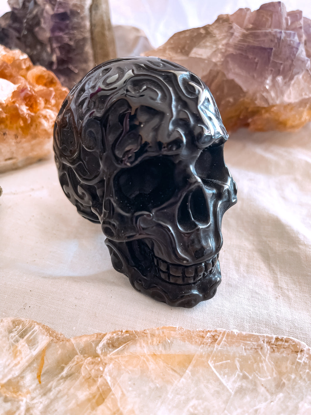 Black Obsidian Skull