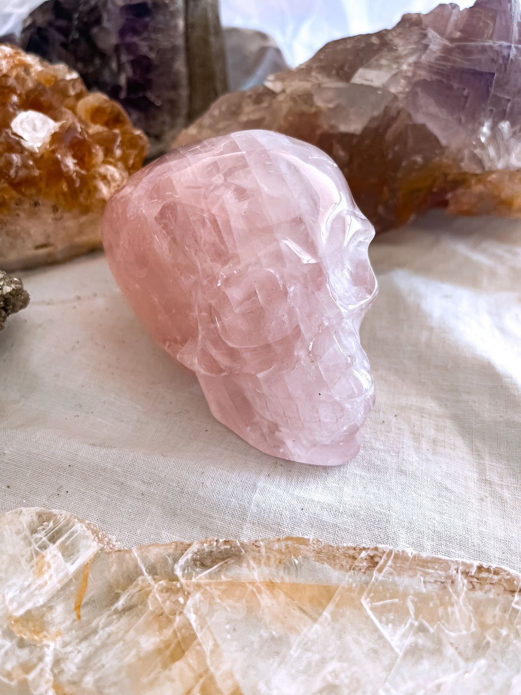 Rose Quartz Skull