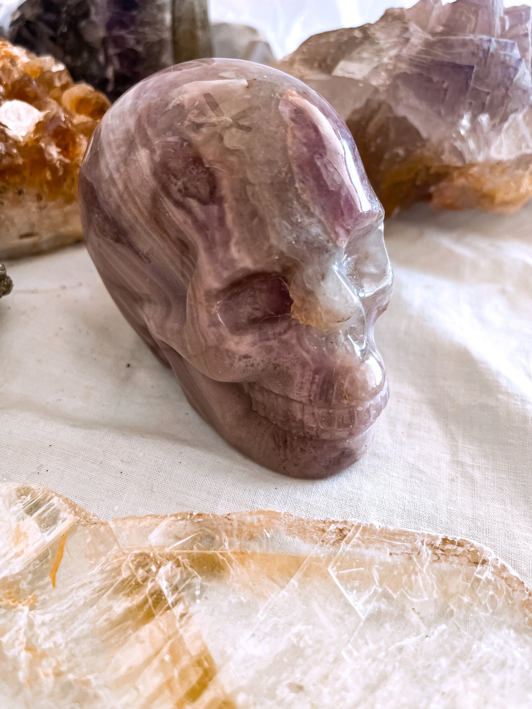 Silky Fluorite Skull