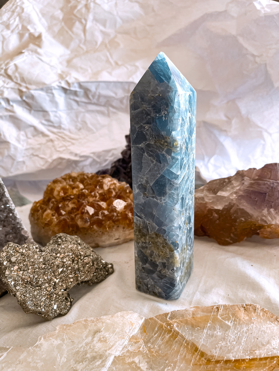 Blue Calcite Tower