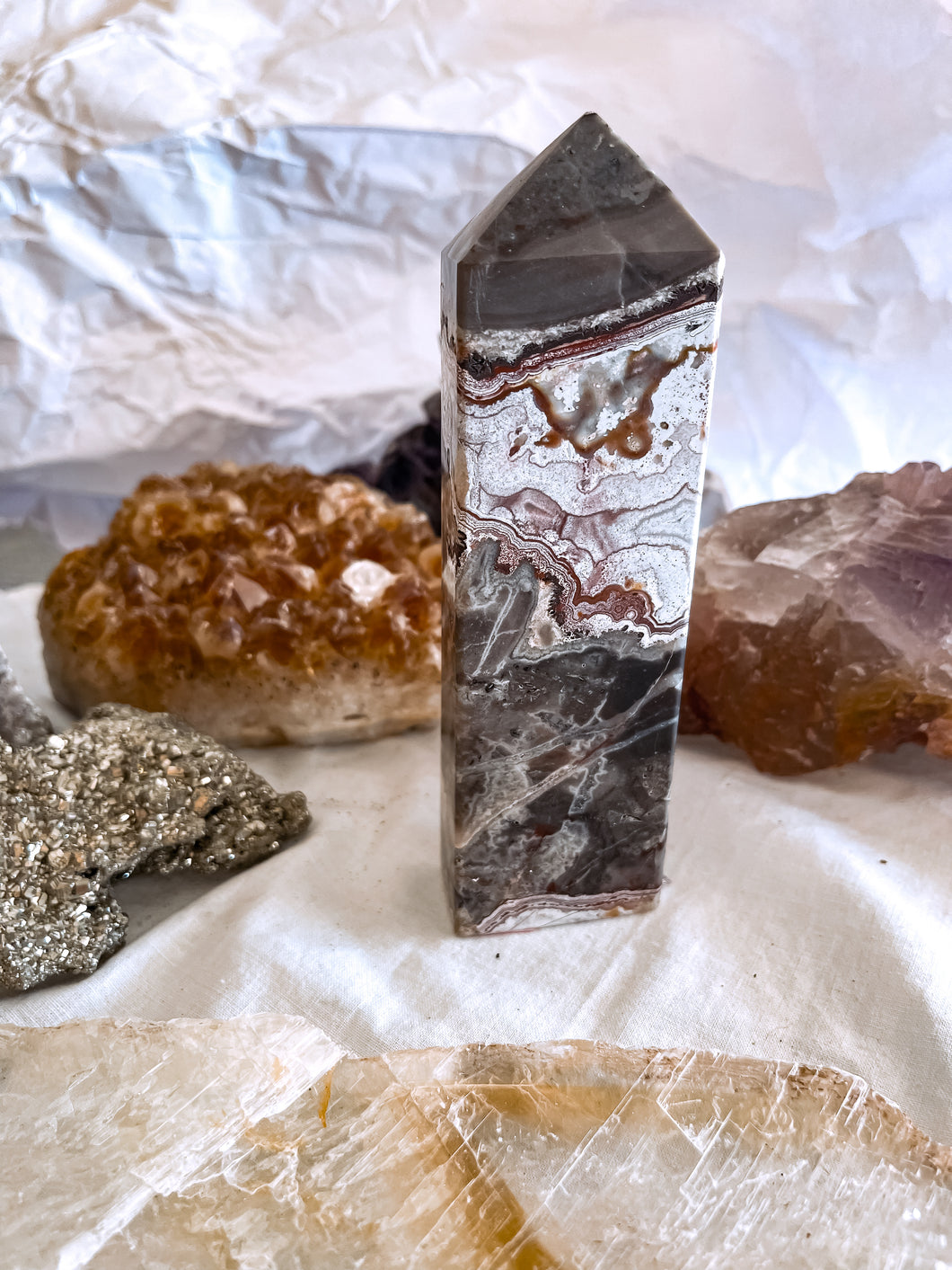 Crazy Lace Agate Tower