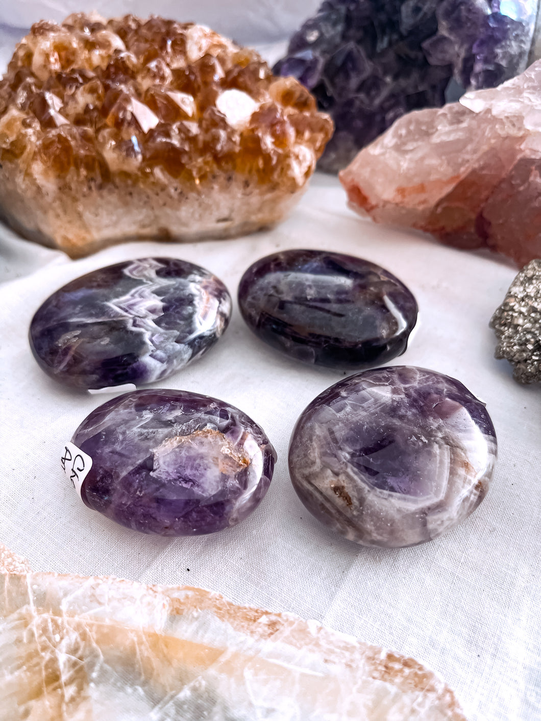 Chevron Amethyst Palm Stone