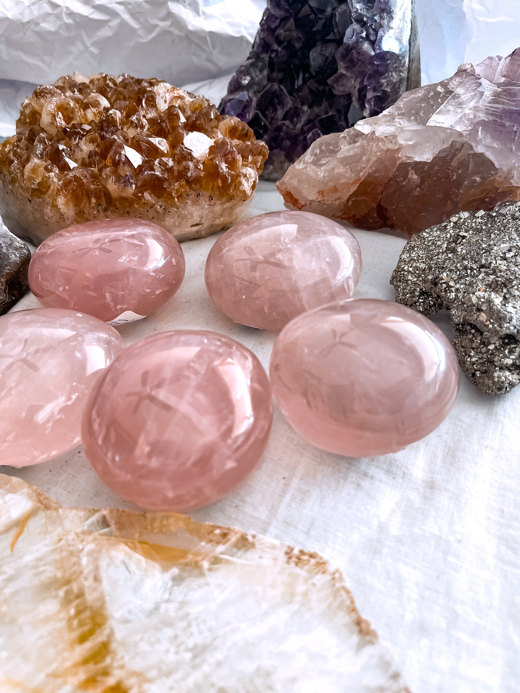 Rose Quartz Palm Stone (large)