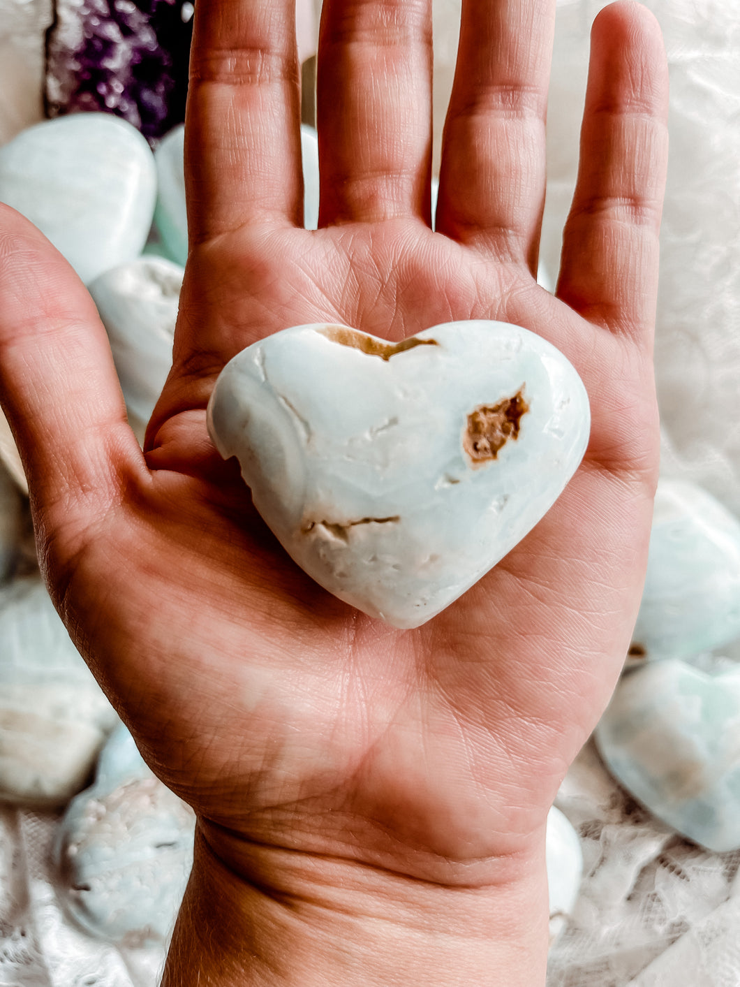 Caribbean Blue Aragonite Heart