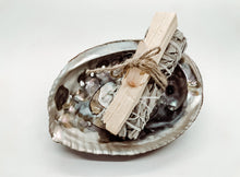Load image into Gallery viewer, Smudge Bundle White Sage, Palo Santo, &amp; Abalone Shell with Crystal Set
