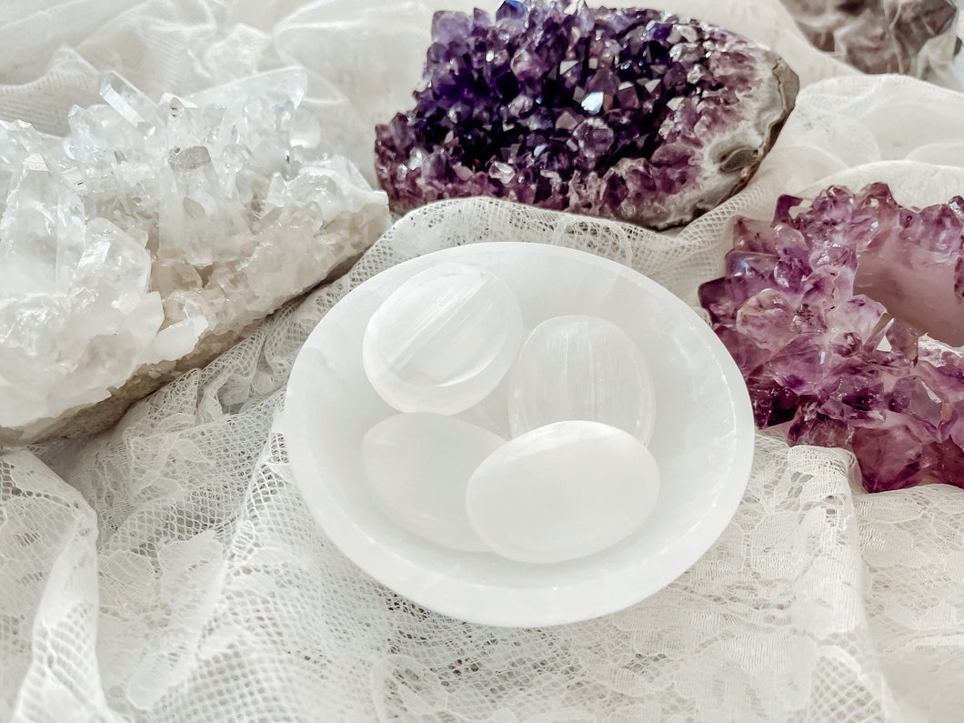 Selenite Worry Stone