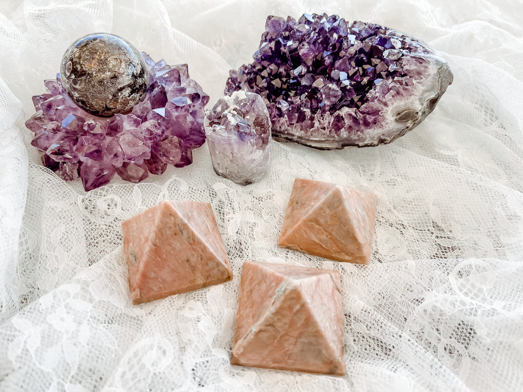 Peach Moonstone Pyramid